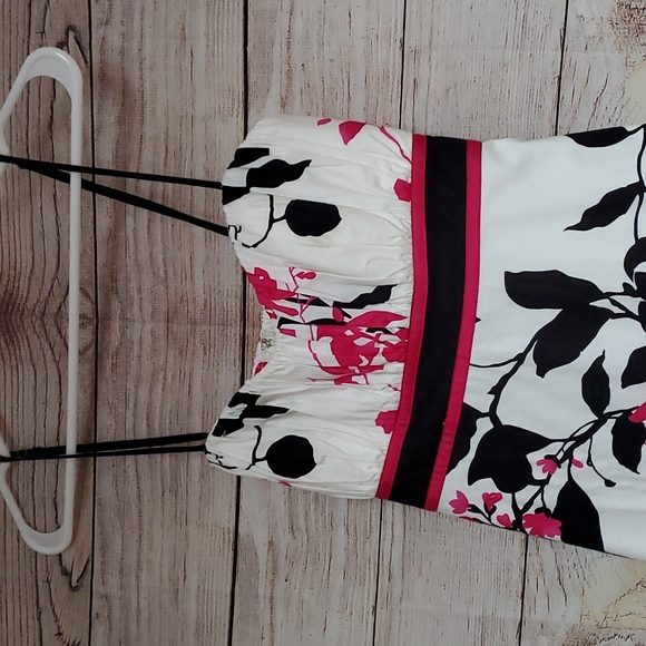 Floral Summer Dress with Bow in Back Summer Dress Spring Dress Zipper Lined - Picture 2 of 10